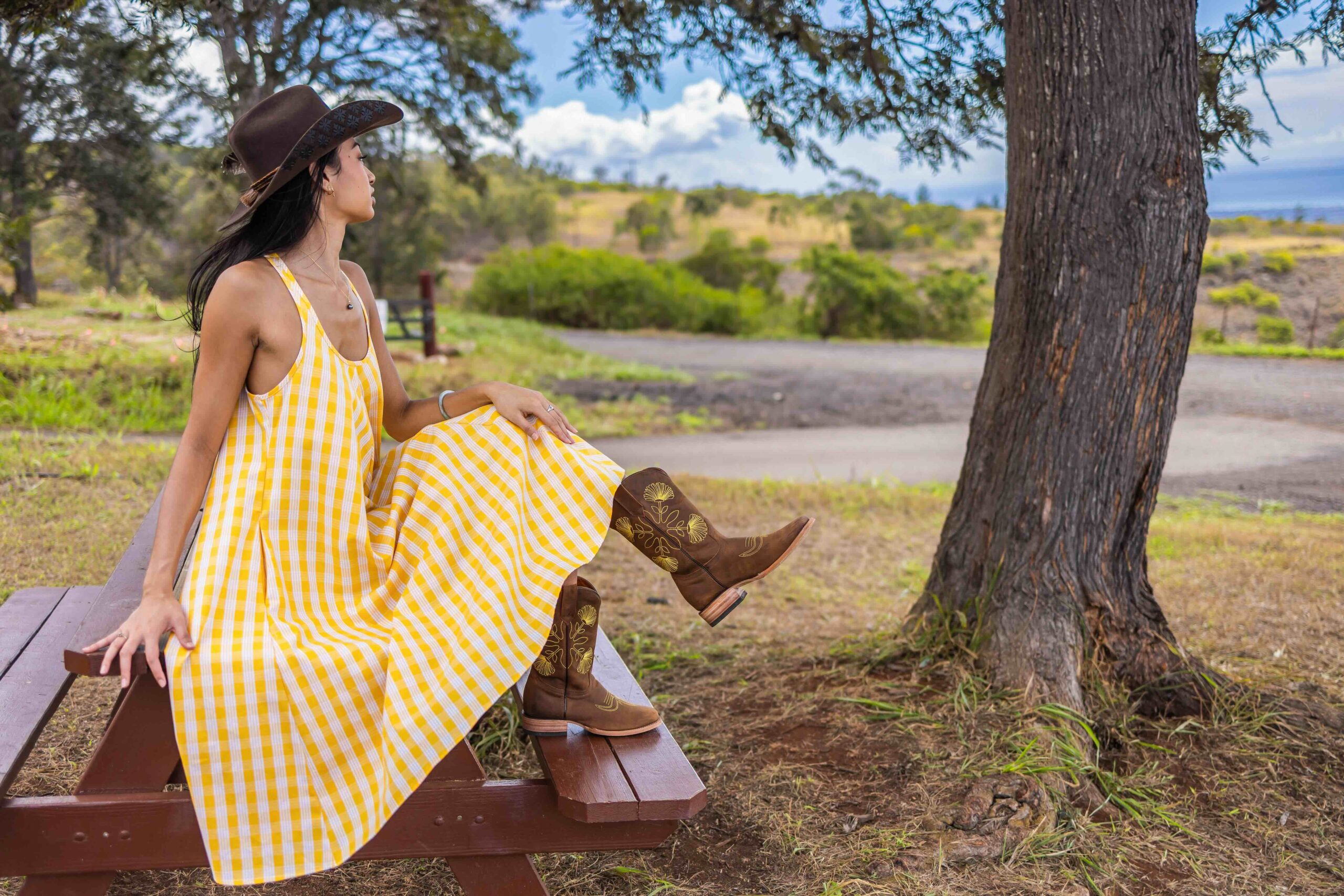 Leather & Lei - Lehua Boot Collection - Yellow Picnic